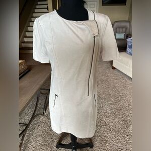 BCBG cream suede mini dress